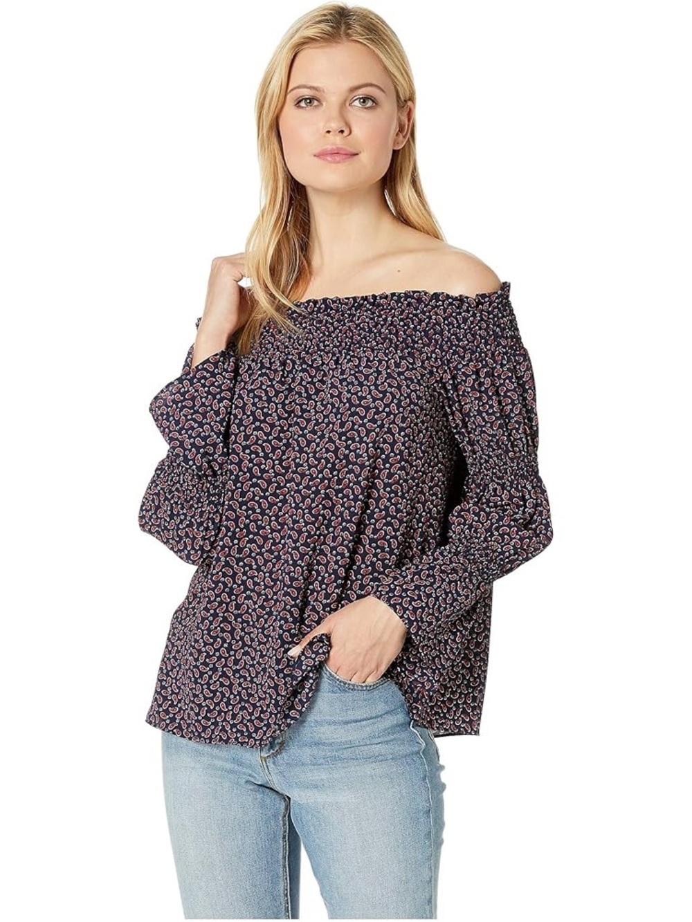 Michael Kors Paisley Off the Shoulder Blouse